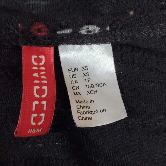 Divided H&M Sheer Black Women's Cardigan Triangle Pattern Size XS - Picture 8 of 9